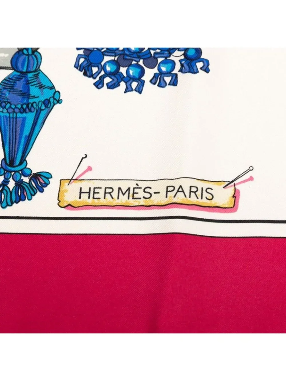 Hermes Carre 90 Pasementerie String Decoration Scarf Pink Multicolor Silk - Picture 8 of 9